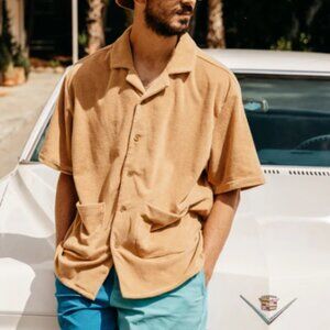 Brixton Bunker Reserve S/S Mojave Terry Cloth Shirt - Sz. M